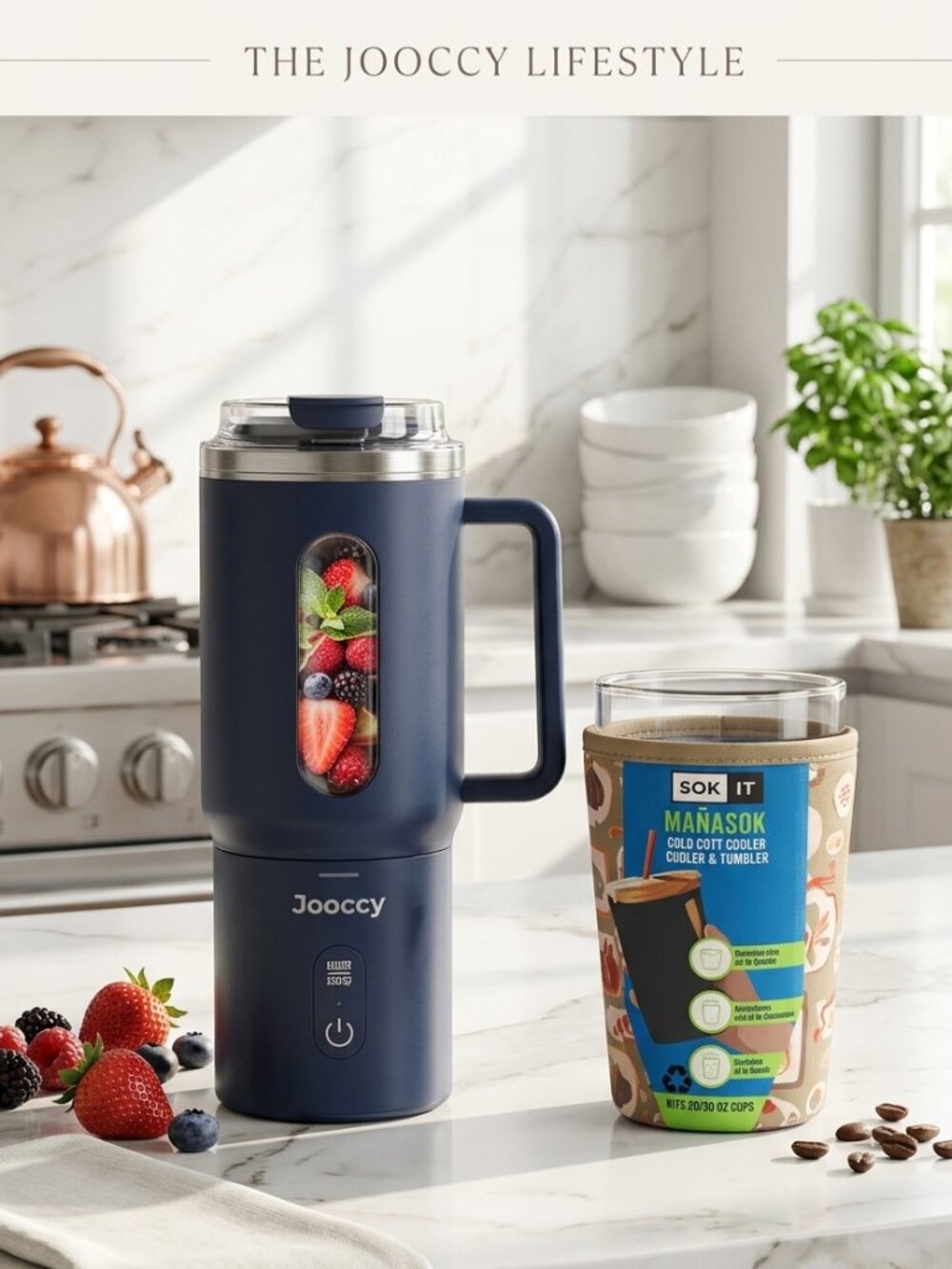 Jooccy Pro-Series 18oz Portable Personal Blender – Cordless, USB-C Rechar